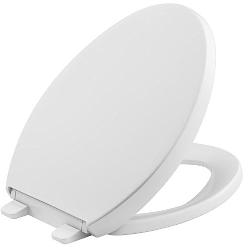 KOHLER K-4008-95 Reveal Quiet-Close with Grip-Tight Bumpers Elongated Toilet Seat, Ice Grey