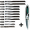 wolfcraft 2377000 Coffret de 11 Lames de scie sauteuse queue en T avec couteau de poche