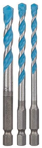 Bosch Accessories 2608589529 HEX-9 Multi Construction Multi-Purpose Drill Bit Set, Silver/Blue, Set of 3 Piece