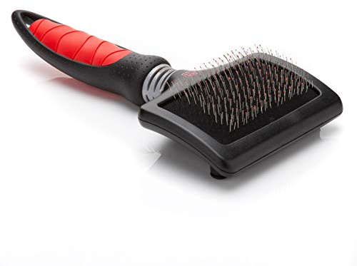 Mikki Dog, Cat, Puppy, Kitten Grooming Soft Pin Slicker Brush -For Knot, Tangles -Med-Lrg Pet-Large