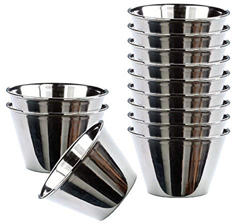 Space Home - 12 Flaneras Individuales - Flaneras de Acero Inoxidable - Flaneros Individuales Acero Inoxidable - Flaneras Pequeñas - Flanero Individual - Set de 12-8 cm