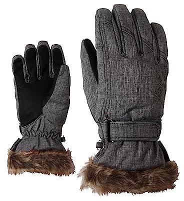 Ziener Damen KIM lady glove Ski-handschuhe / Wintersport |warm, atmungsaktiv, grau (grey melange), 8