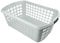 HRB Wäschekorb Plastik, 40L Wäsche Box Volumen, Wäschesammler mit 59,5 x 40 x 23 cm Außenmaß, Wäsche Sortierer groß, Aufbewahrungskorb (1, Weiß)
