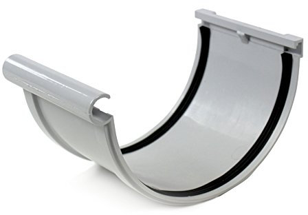 - Gouttière PVC 25 demi-ronde - Jonction longue à joints montés PVC 25 demi-ronde - gris