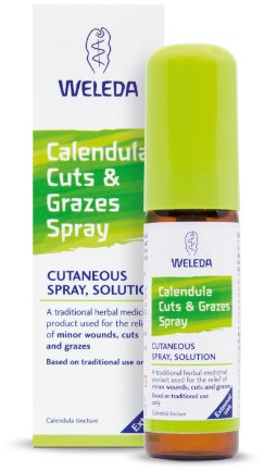Weleda Cuts & Grazes Spray with Calendula, Traditional Remedy, 20 mL | Traditional herbal spray with organic calendula, Naturally antiseptic, Relieves minor wounds and cuts, Vegan, Pocket-size