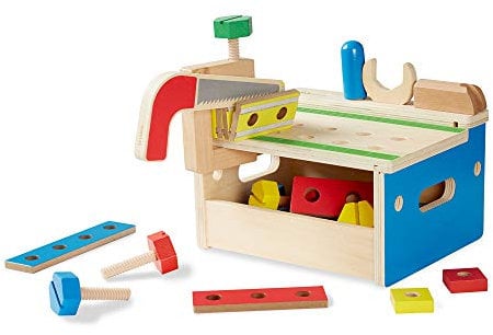 Melissa & Doug 19386 Hammer and Saw Tool Bench | Pretend Play | Play Set | 3+ | Gift for Boy or Girl, 24.13 cm*19.05 cm*20.32 cm