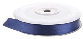 Double Faced Satin Ribbon crafts gift wrap florist ( 10mm or 16mm ) (16mm x 25m, Navy Blue)