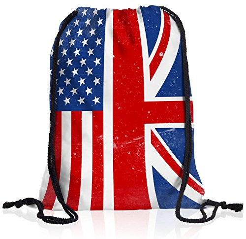 style3 USA Amerika Union Jack England Rucksack Tasche Turnbeutel Sport Jute Beutel