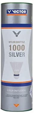 VICTOR Nylon Federball Shuttle 1000 6er Dose, Weiß / Grün