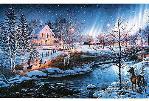 Bits and Pieces Puzzle - Motiv All is Bright Leuchtpuzzle - 1000 Teile - Winterszene mit Nordlicht