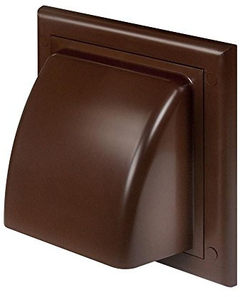 Ventilation Grille Exhaust Air Supply Air Extractor Trim Backflow Flap Diameter 100 mm ABS Brown Outer Hood