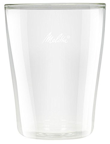 Melitta 6761117 2 Lungo Coffee Glasses 200 ml, Double-Walled Borosilicate Glass, Microwave safe, Height 11.1 cm