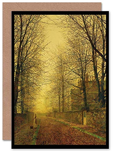 Wee Blue Coo JOHN ATKINSON GRIMSHAW PAINTINGS AUTUMNS GLOW PAINTING GREETINGS CARD