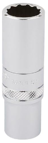 Draper 32955 Metric 3/8-Inch Square Drive Hi-Torq 12-Point Deep 14 mm Socket, Blue