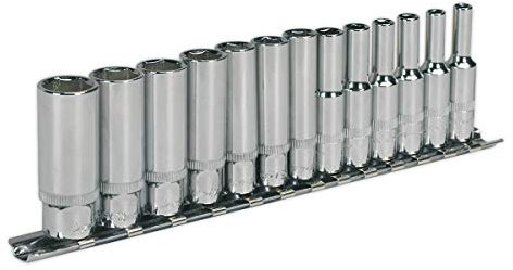 Sealey Ak2692 Socket Set 13Pc 1/4Sq Drive 6Pt Deep Walldrive Metric