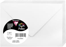 Clairefontaine 5430C - Packung mit 20 Umschläge Pollen, 7,5x10cm, 120g, ideal für Ihre Einladungen und Korrespondenz, Weiß, 1 Pack