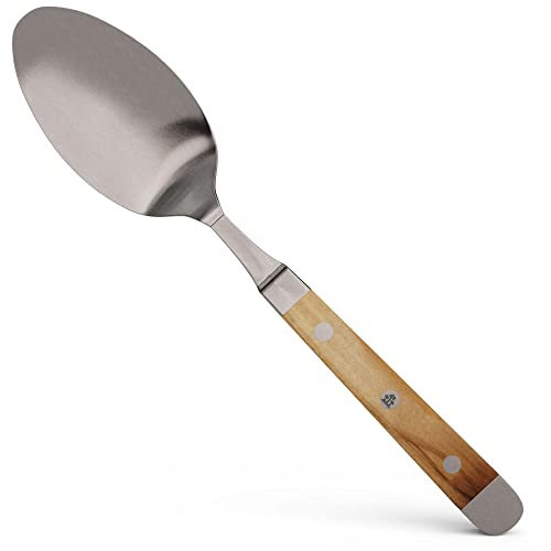 GÜDE Solingen - Tafellöffel geschmiedet, 9 cm, Olivenholz, ALPHA OLIVE, Doppelkropf, Handmade Germany