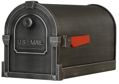 Special Lite Savannah Curbside Mailbox - Swedish Silver Aluminum Mailbox for Post Mount - SCS-1014-SW