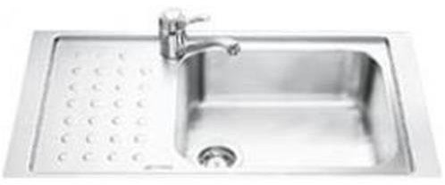 Smeg LV951FS-3 - Lavello in acciaio INOX, 1 vasca, 21 cm, 8,89 cm, 867 mm