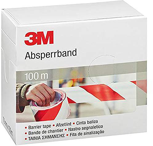 3M Absperrband, 70 mm x 100 m, Rot/Weiß, 596615
