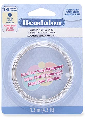Beadalon German Style Wrapping Wire - 14 Gauge, 4.3 ft - Silver Plated