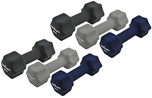 Bad Company Neopren Hanteln für Aerobic, Gymnastik und Fitness I 2 x 3 kg + 2 x 4 kg + 2 x 5 kg
