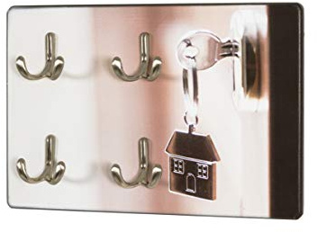 HAKU Schlüsselbrett Schlüsselboard key organizer keyholder edelstahloptik Motiv MDF Metall - Maße: B 30 x H 21 x T 5 cm Style: Modern