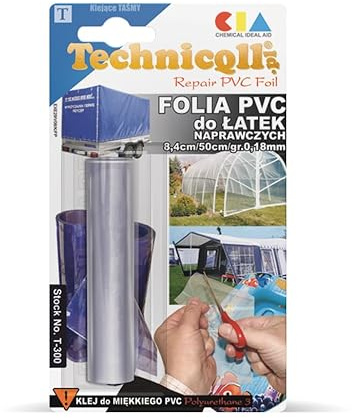 Reparaturfolie aus PVC, transparent 8,4 x 50 cm x 0,18 mm