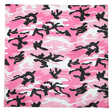 CTM Women's Cotton Pink Camouflage Bandana