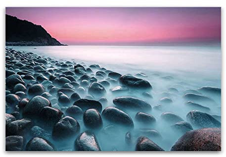 Startonight Impression Sur Verre Acrylique Brouillard Sur La Rive, Imprimée Tableau Oeuvre Originale Motif Moderne Décoration Prêt à Accrocher 60 x 90 cm