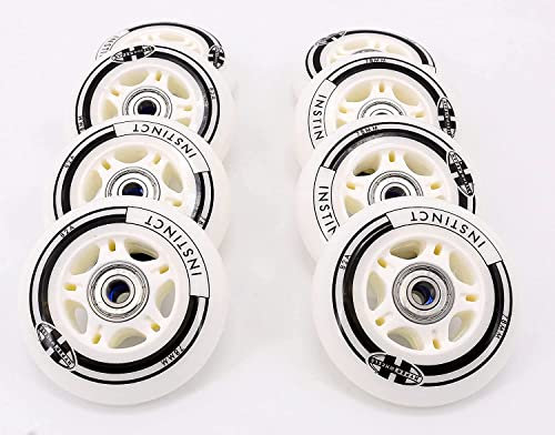8er Instinct Rollenset 78mm 82A + Lager ABEC7 + Alu-Spacer 6mm fertig montiert passend für K 2 Blades Inliner mit 6mm Spacer!