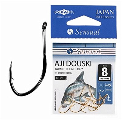 Mikado AJI DOUSKI 10 Angelhaken geschmiedet Weisfisch & Brassenhaken Gr.2-14 (8)