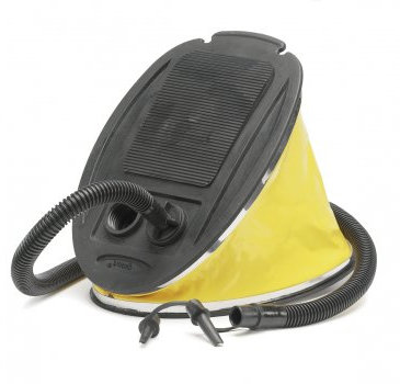 Camp Active 44168 - Sehr Robuste Blasebalg, Foot Pump mit Flexibler Schlauch, gelb