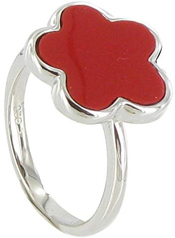LES POULETTES BIJOUX - Sterling Silver 925 Lucky Ring mit Koralle