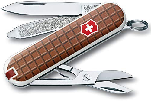 Victorinox, Taschenmesser, klein, Classic SD, 58 mm, Chocolate (7 Funktionen, Klinge, Nagelfeile, Schraubendreher 2.5 mm, Schere)