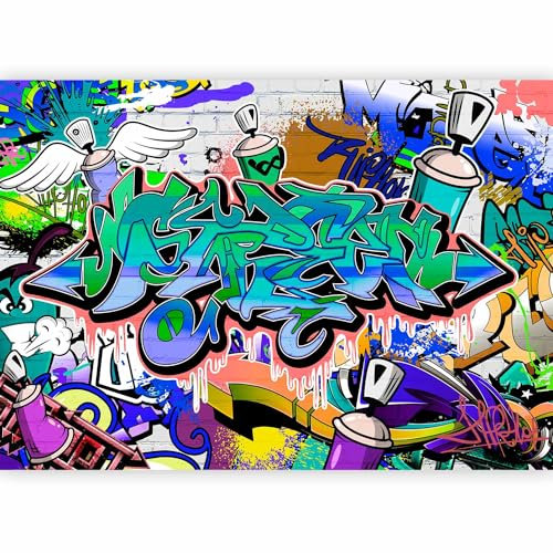 Papier peint murando intissé 150x105 cm Trompe l oeil Tableaux muraux déco XXL Graffiti f-A-0018-a-c