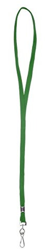 Karteo Schlüsselband grün [1 Stück] Band 10 mm Lanyard unbedruckt mit Metalldrehhaken zum Umhängen für Kartenhüllen Ausweishüllen als Ausweishalter