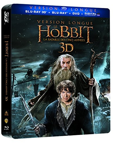 Le Hobbit : La bataille des cinq armées (Version Longue) [Steelbook(TM) : Edition limitée - Blu-ray 3D + Blu-ray + DVD]