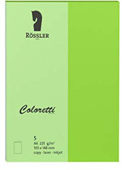 Rössler 220706522 - Coloretti Karten, 220 g/m², DIN A6 hd, hellgrün, 5 Stück