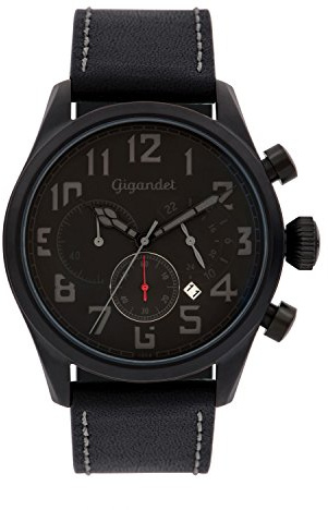 Gigandet Herrenuhr Chronograph Quarzwerk mit Lederarmband Interceptor G4-007