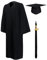 GraduationMall Abschluss Talar Doktorhut und Quaste 2025 für Hochschule und Bachelor Akademischer Talar mit Hut Schwarz 42(145cm - 151cm)