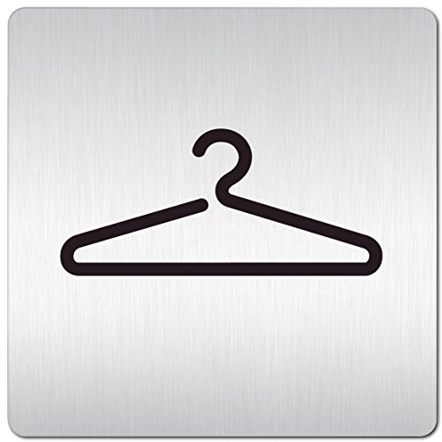 Türschilder24 XXL Schild - Türschild (B) • 125 x 125 mm • Garderobe - Für Garderobe Keine Haftung • 1,5 mm Aluminium Vollmaterial • 100% Made in Germany (Garderobe)