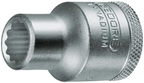 GEDORE Douille, Entraînement 1/2 12,5 mm, 12 pans, Diamètre 9 mm, Outil, 19 9, Acier chromé