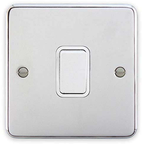 Deta 1946CHW Intermediate Light Switch 10 Amp Polished Chrome/White Insert