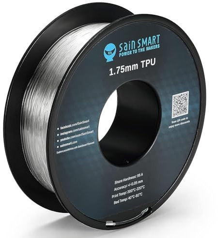 SainSmart TPU 3D-Drucker Filament, 1,75 mm, 0,8 kg, klar