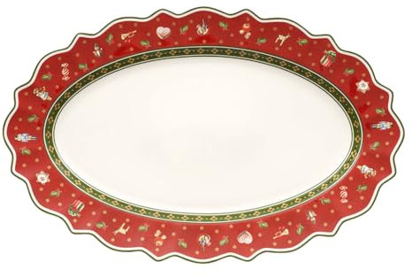 Villeroy & Boch Toy's Delight Plat de service ovale, Porcelaine Premium, Rouge