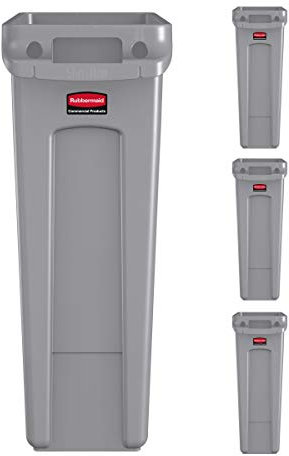 Rubbermaid FG354060GRAY Slim Jim with Venting Channels, 87 L, Grey (Pack of 4)