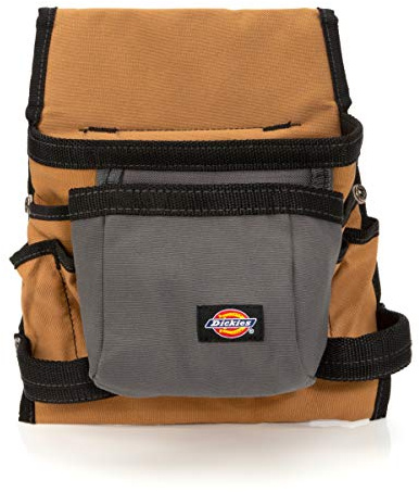 Dickies 8-Pocket Canvas Tool and Utility Pouch for Work Belts, Fastener Pocket, Hammer Loops, 2-inch Belt Loop