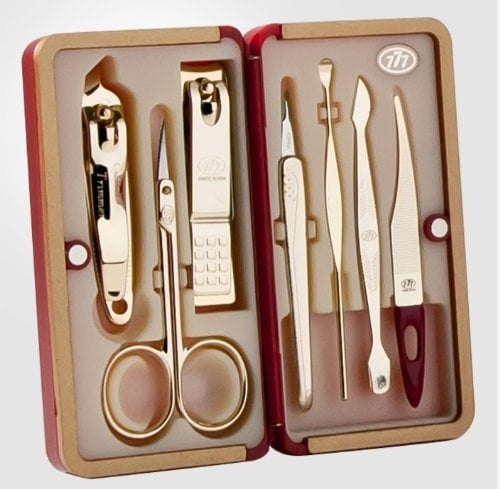 777 Three Seven, TS-4115G Travel Manicure Pedicure Grooming Kit Set, Personal Nail care, Stainless steel - Made in Korea by 777 Three Seven