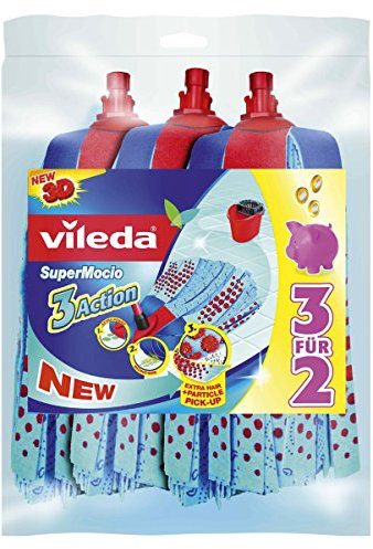 Vileda SuperMocio Action Velour Mop Heads (1 Pack of 3)